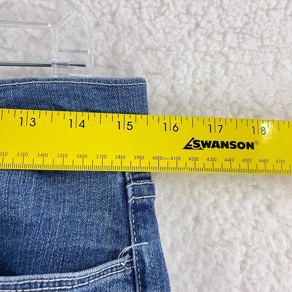 NYDJ Petites Jeans Womens Size 10P Blue Denim Straight Crop Roll Cuff Mid-Rise - Picture 8 of 16